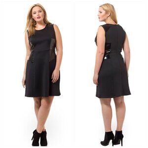 Spruce & Sage Panel Dress Vegan Leather inset 3x